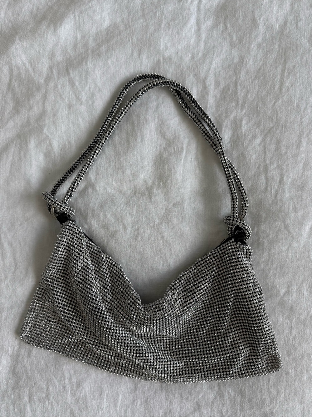 Dynamite Silver Sequin Shoulder Bag - Womens Evening Bag